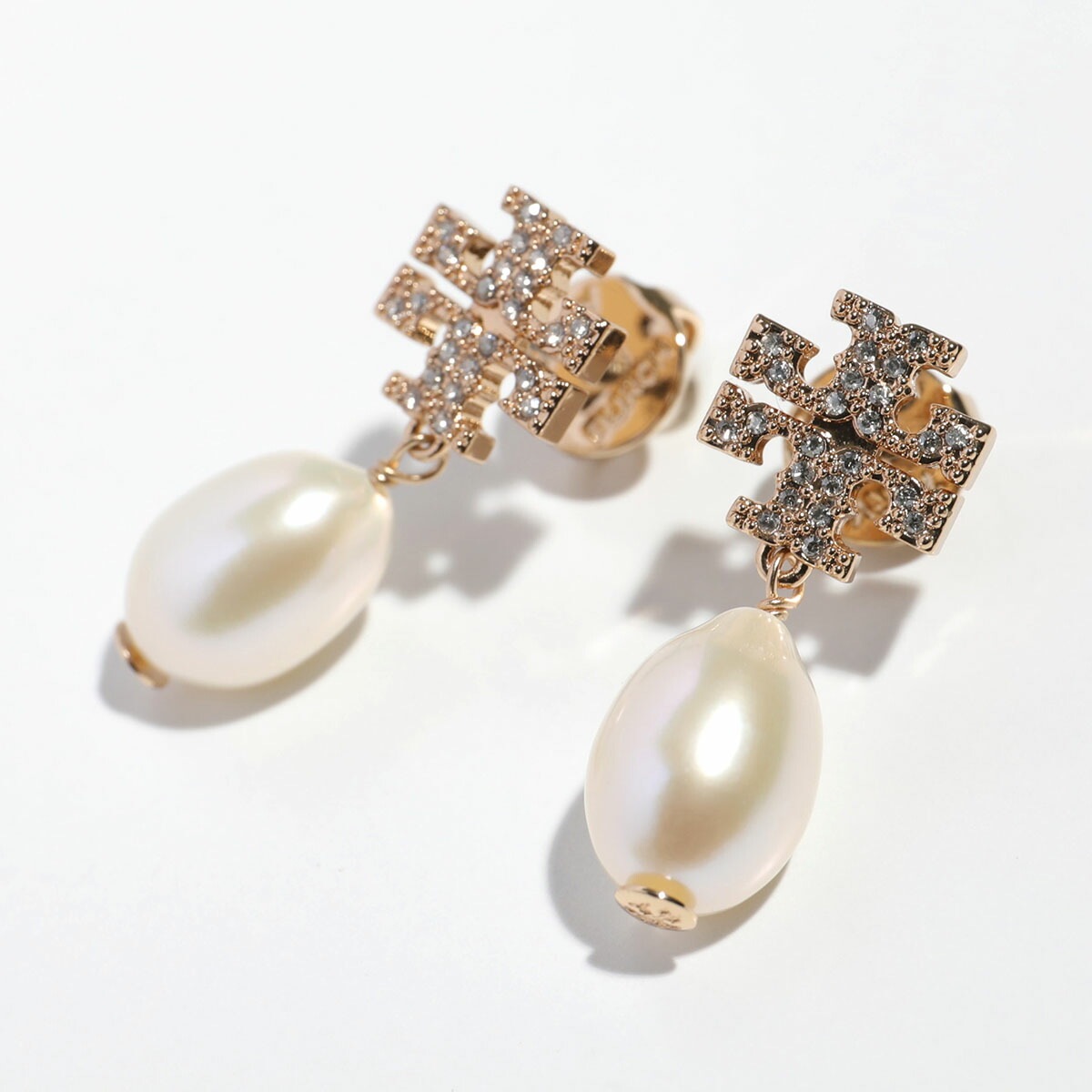 TORY BURCH トリーバーチ ピアス KIRA キラ 60525 レディース パール クリスタル装飾 スタッド アクセサリー ダブルT 137/TORY-GOLD/PEARL