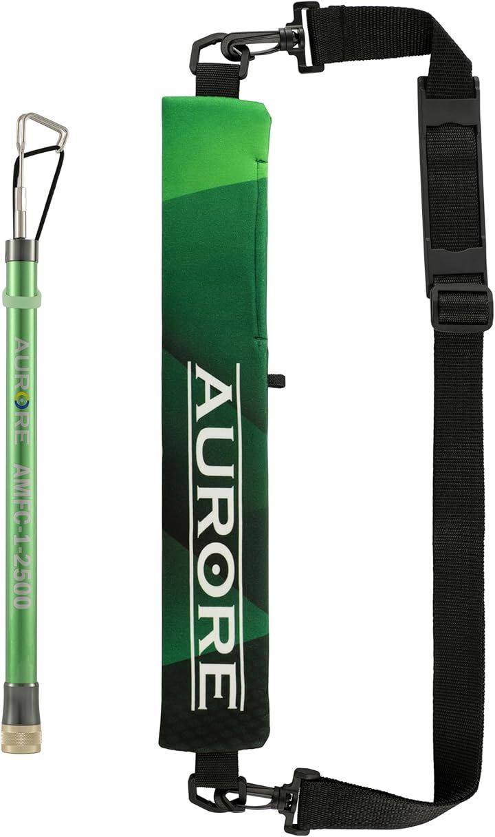 ケーブル索引具- 通線工具 伸長:2.5m 伸縮 配線竿 引っ掛け棒 電工竿 カーボン採用 手元竿GFRP製 点検口 天井裏 OAフロア 狭い空間の配線に最適(緑, 伸長：2.5m)