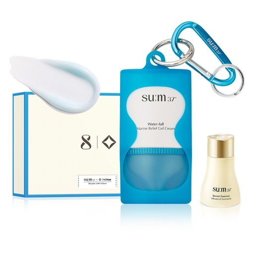 ヘリノックスウォーターフルマリンレリーフヒアルロン酸水分ジェルクリーム30ml+シークレットエッセンス12ml+カラビナ+シリコンケースセット1セット 携帯セット 保湿ジェル