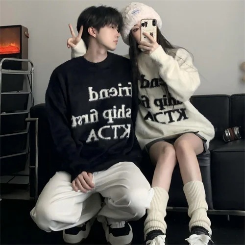 セーター ペアルック レディースメンズ ニット 大きいサイズ XL お揃いカップル服 クリスマスプレゼント リンクコーデ1