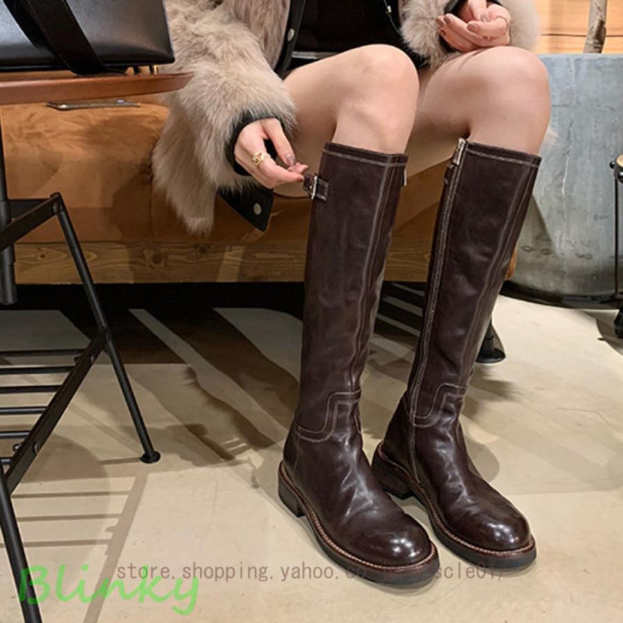 3日で出荷 超低価!格!ロング ルーズブーツ ジョッキーブーツ レディース 美脚 ブーツ 厚底 歩きやすい 痛くない 筒周り ハロウィン ゆったり サイドジッパー ブーツ 太ヒール 女性363