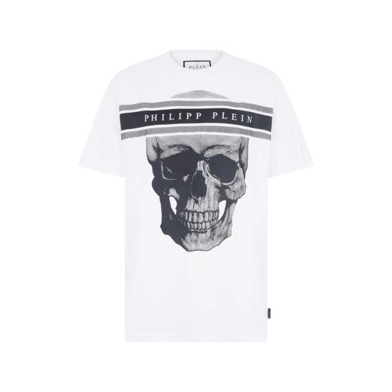 PHILIPP PLEIN Men Tops MTK8881 PJY002N 01 WHITE BLACK