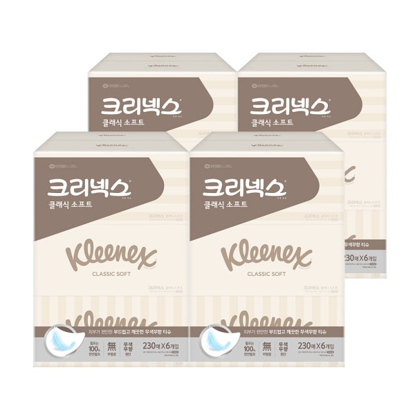 クラシック 美容ティッシュ 230枚 6個入りx4セット/ティッシュ/1箱