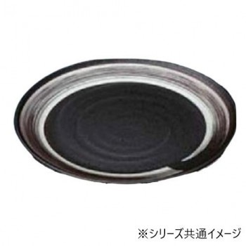 福井クラフト　尺0寸神龍皿盛鉢 黒に二色一筆 80521180