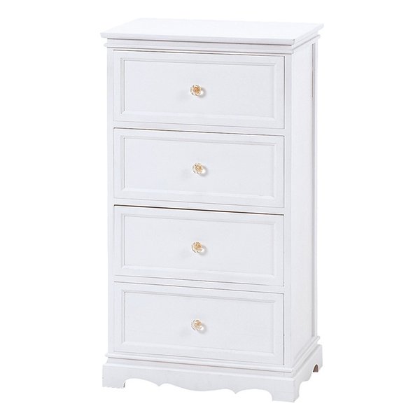 チェスト 収納 シンプル かわいい ホワイト・幅50×奥行33.5×高さ91cm MCH-6590WH