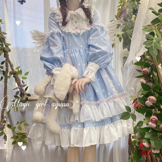 ロリータ ボボミルクティー ドレス 長袖 OP レディース 夏
