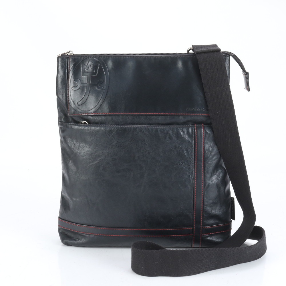 美品 レザー ショルダーバッグ 斜め掛け メッセンジャー ビジネス 通勤 トート メンズ RUE CO9-10 中古