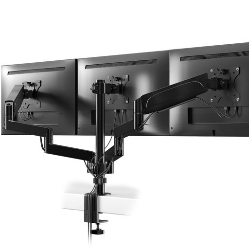 ACCURTEK PC モニターアーム 3画面 17-27インチ 耐荷重各7kg スプリング式 ディスプレイスタンド トリプル 液晶ディスプレイアーム ブラック ACJ-DT48-C036E