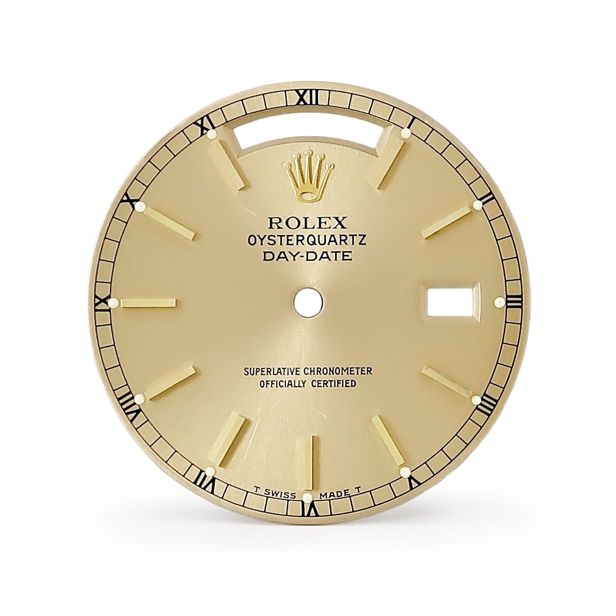 ロレックス 腕時計パーツ 純正 デイデイト 19018用 ダイアル ステンレススチール シャンパンゴールド 替え 文字盤 シャンパンゴールド 三針セット 交換 予備 トリチウム 【中古】
