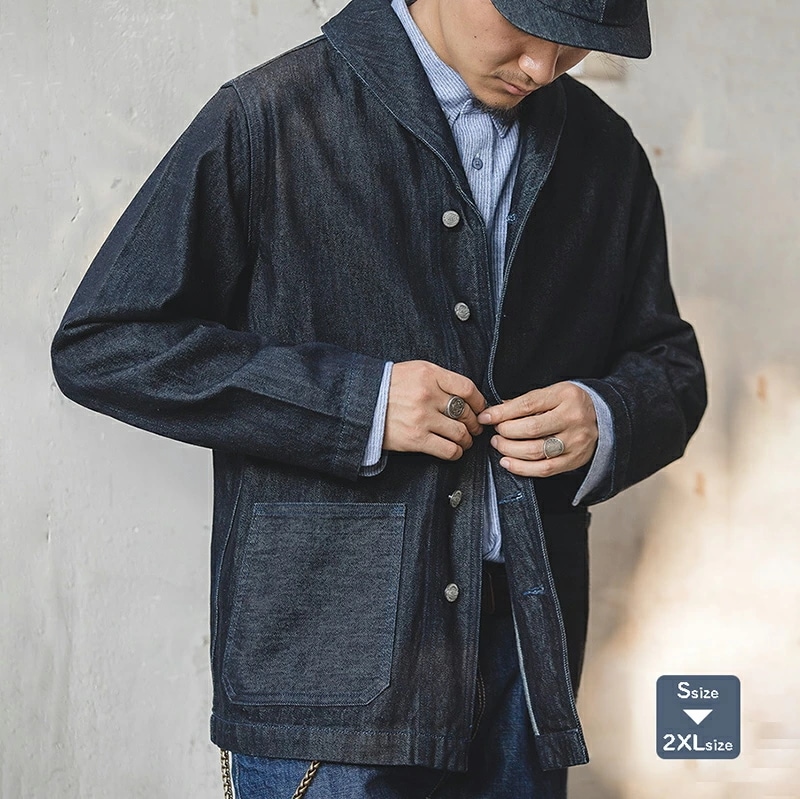 デニムの定番！デニムジャケット メンズ おしゃれ Gジャン コットン100% デニム 13.5オンス ビンテージ ジージャン アウター ブルゾン 春 秋 コート