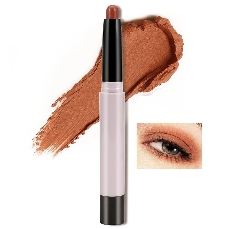 Boobeenマットアイシャドースティックウォータープルーフアイシャドウペンシルクリーミーロングラスティングアイシャドウメイクアップ豊かな発色で立体的なアイメイクを実現 04#