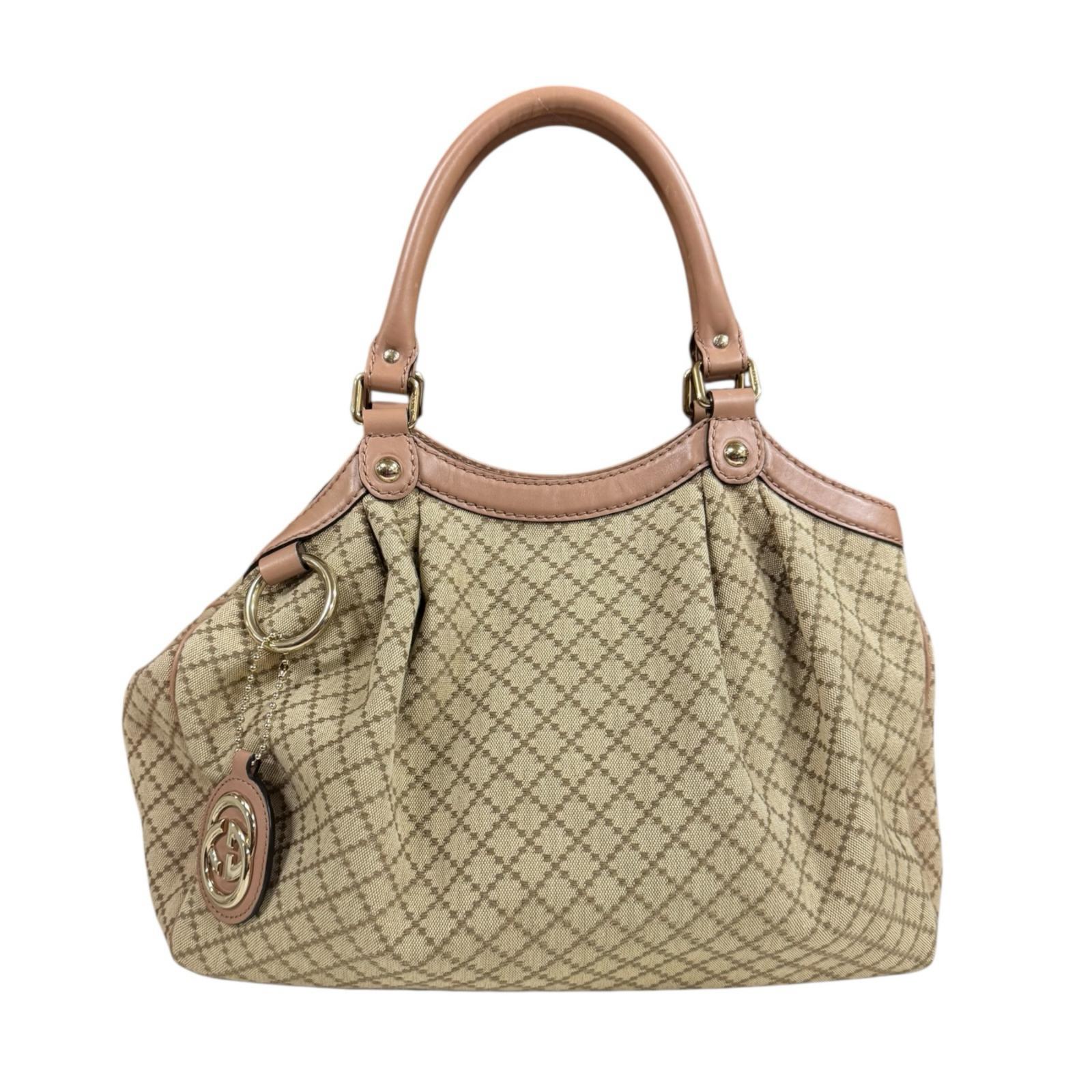 グッチ ディアマンテ ハンドバッグ キャンバス 211944 ベージュ GUCCI 中古