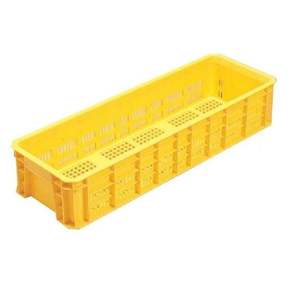 リステナー/網目コンテナボックス MB-35 イエロー メッシュ構造 みかん 果物 野菜等収穫 保管 保存 物流