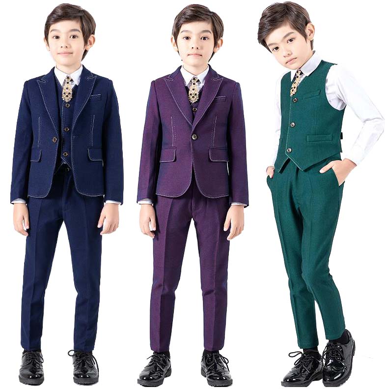 こどもスーツ上下セット子服男の子用スーツ6点セットジャケット+パンツ+ベスト+シャツ+蝶結び+ネクタイキッズスーツ入園スーツ入学式卒業式発表会韓国風男の子スーツ子スーツタキシード結婚式七五三パーティー