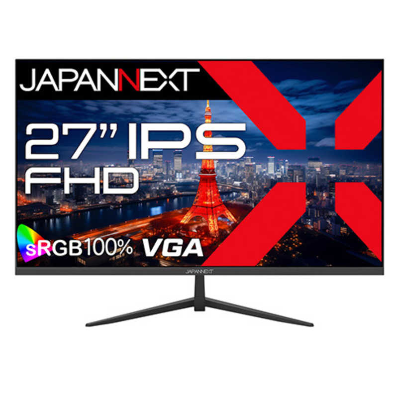 JAPANNEXT　液晶モニター IPSパネル搭載 HDMI VGA sRGB100％ ［27型/フルHD(1920×1080)/ワイド］　JN-IPS271FHD