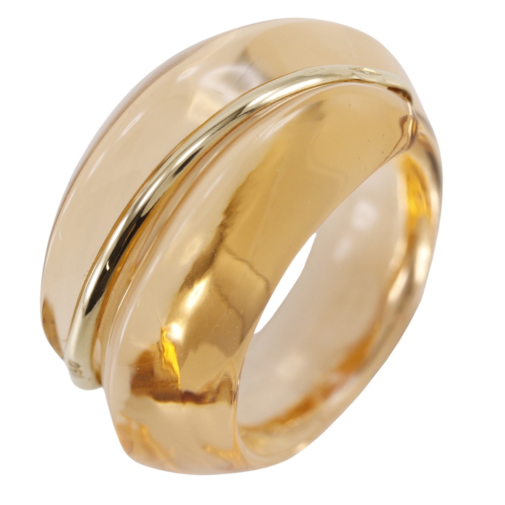 コキアージュ リング・指輪 クリスタル K18イエローゴールド 9号 オレンジ 約7.9g レディース 中古品 14,256円