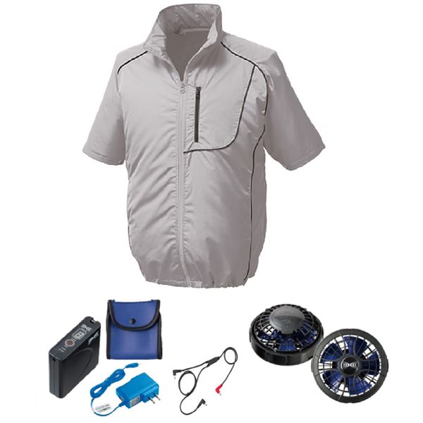 KU91720 空調服 ポリ製 半袖 FAN2400SPBB/LISUPER1 シルバーx黒 M 18,635円