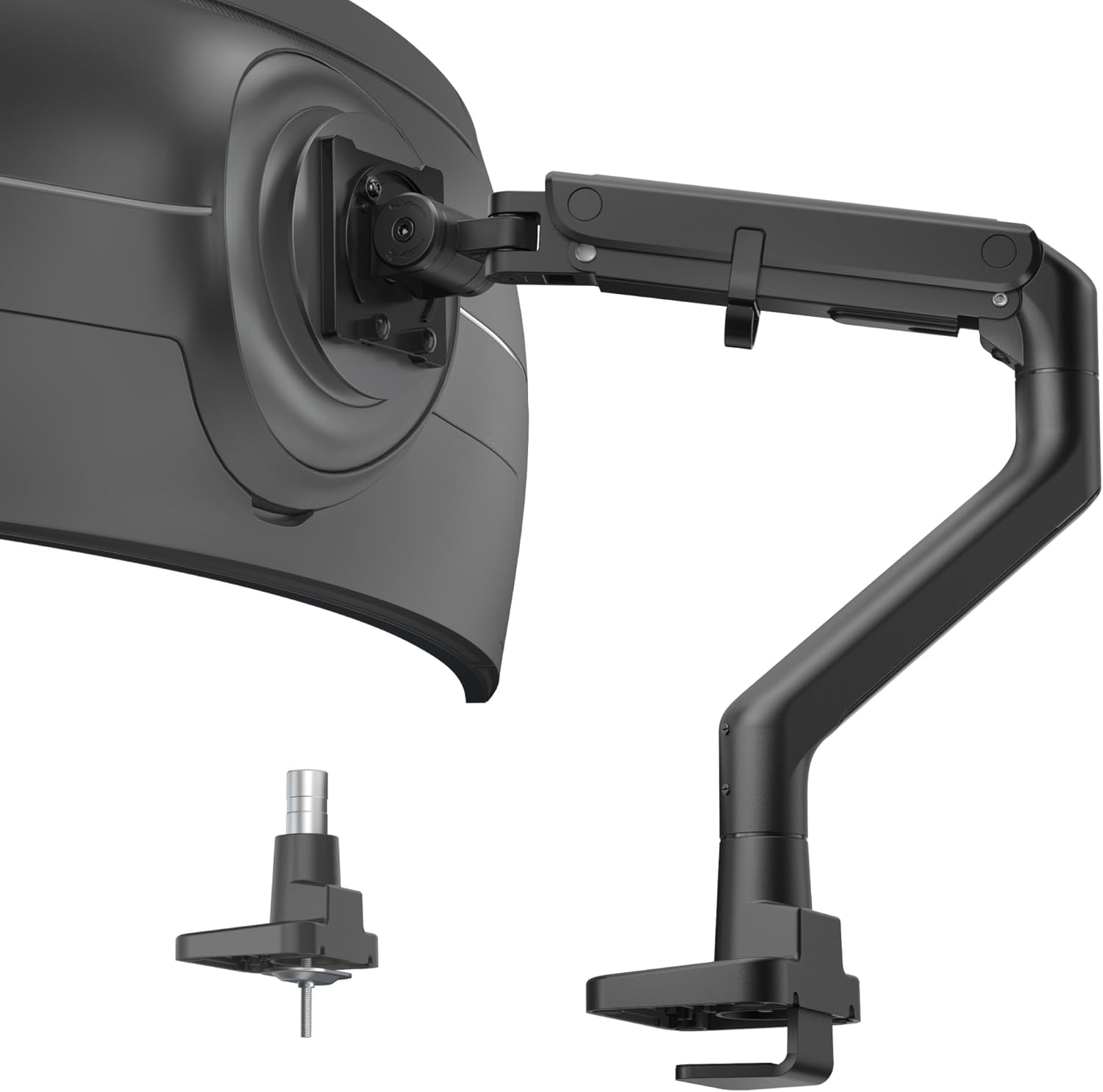 monTEK モニターアーム Pro 17～57インチ対応 耐荷重2～27kg PCモニターアーム ガススプリング式 アルミ合金製 大型 ディスプレイアーム 上下 左右 多角度調節 快適ワーク