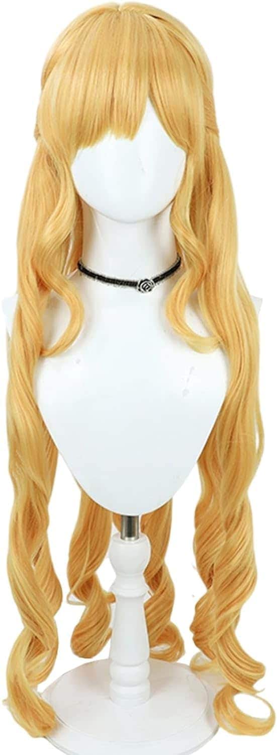 コスプレウィッグクレア＝フランソワ金髪ロングカール変用ウィッグ耐熱文化祭小物ハロウイーンウィッグかつらネット付きコスチューム