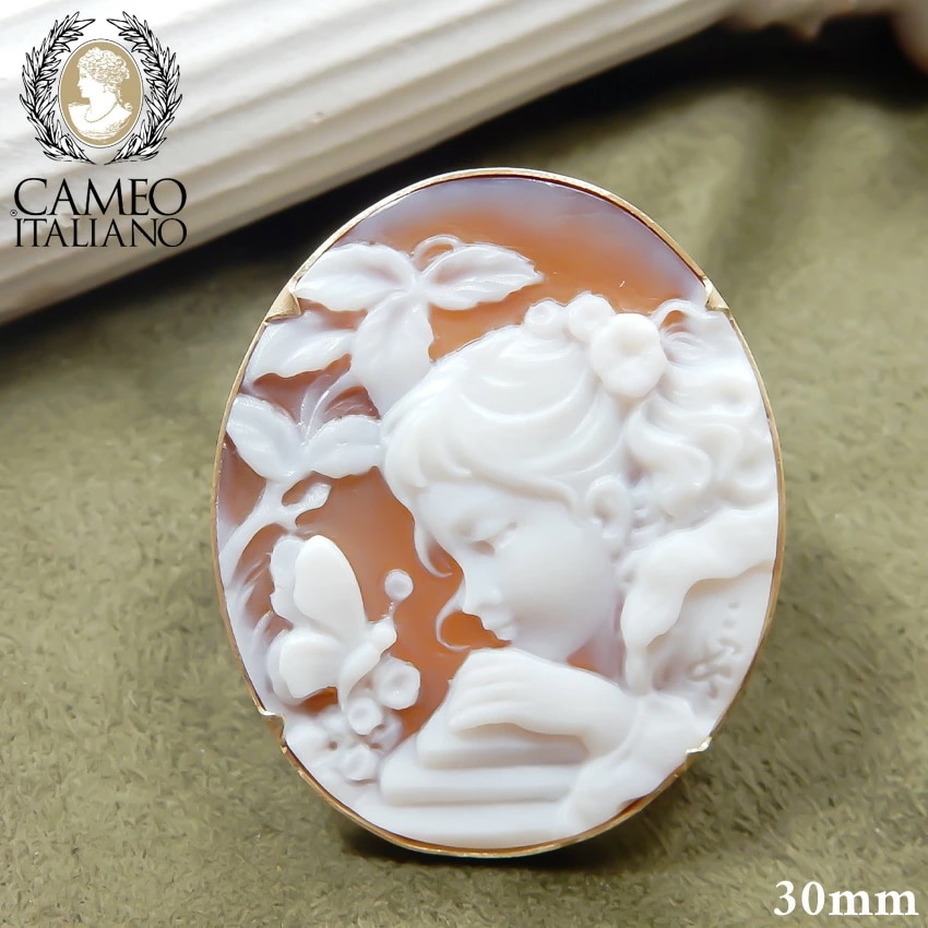 カメオイタリアーノ CAMEOITALIANO ブローチ 微笑みの少女 066322 レディース