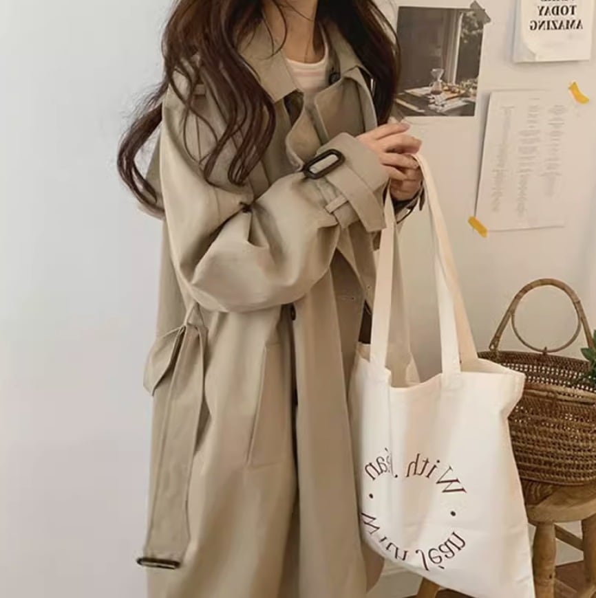 レディース コート 上着 トレンチ ロング 前開き 長袖 かわいい きれいめ シンプル カジュアル 上品 おしゃれ かっこいい レトロ こなれ感 ラフ ガーリー ルーズ 個性的 クール モード系