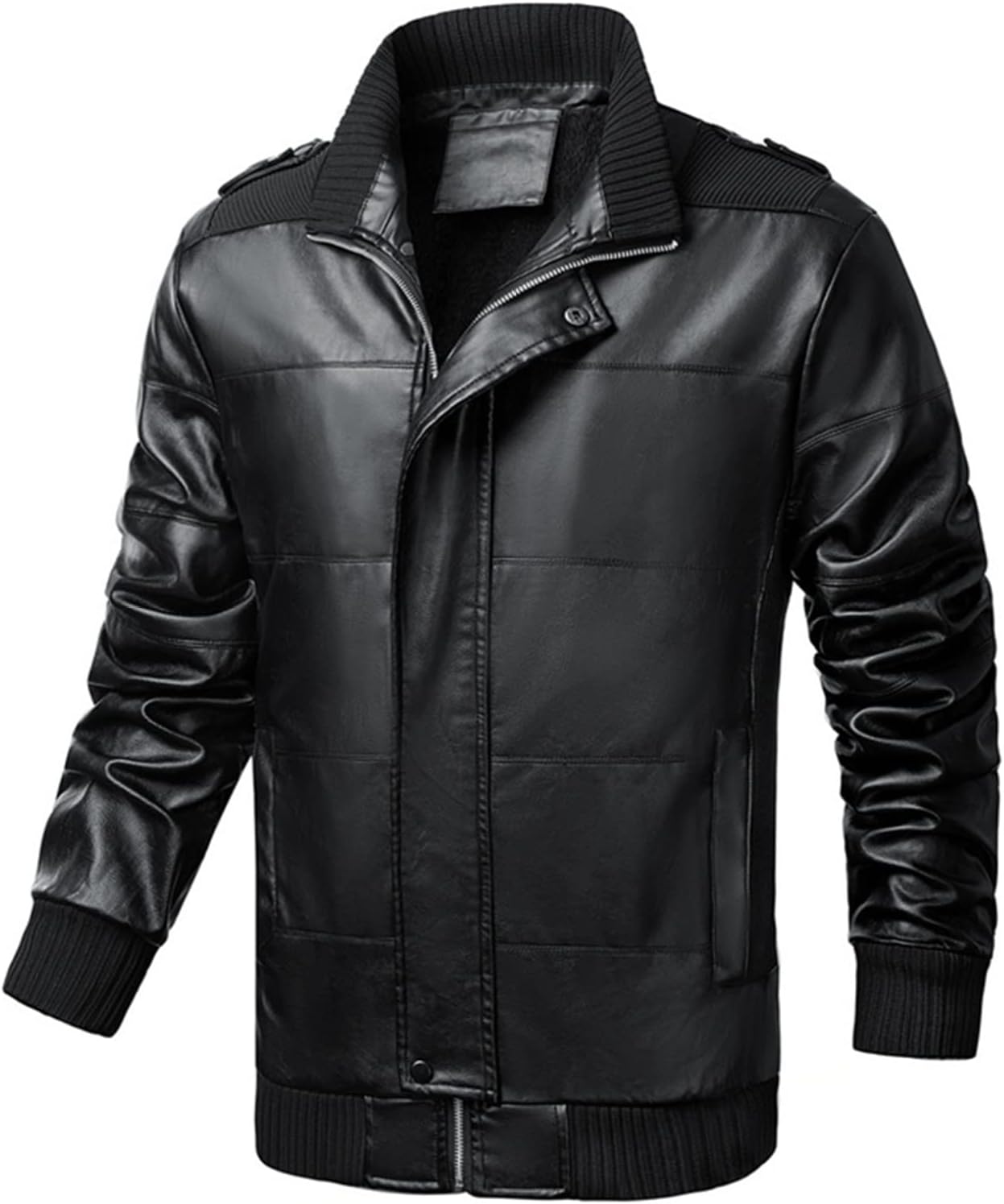 革ジャン メンズ PUレザージャケット 厚手 裏ボア ライダースジャケット カジュアル 防寒 防風 秋冬 ジッパー ブルゾン 大きいサイズ スタジャン 上着 アウトドア サイクリング バイク用