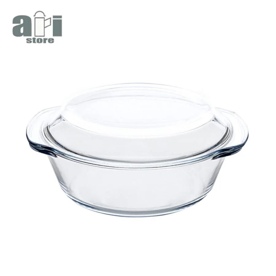 5pscグループ買い価格パイレックス鍋 スープ鍋 透明ふたのミルク鍋 丸型土鍋 ガラスボウル 大容量ボウル