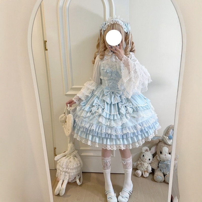 Lolita新款在逃公主裙套装洛丽塔可爱蓬蓬裙蛋糕裙公主裙小礼服装