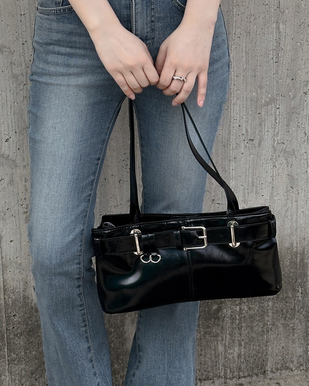 アフリンバックルショルダーバッグ韓国ファッション レディース