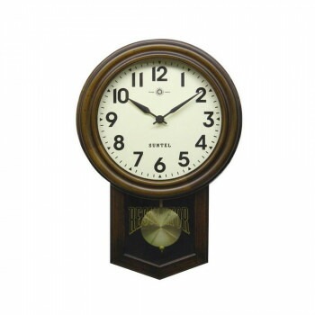 さんてる クォーツ 日本製 モダンアンティーク振り子時計（アラビア文字丸型） QL723A-AN