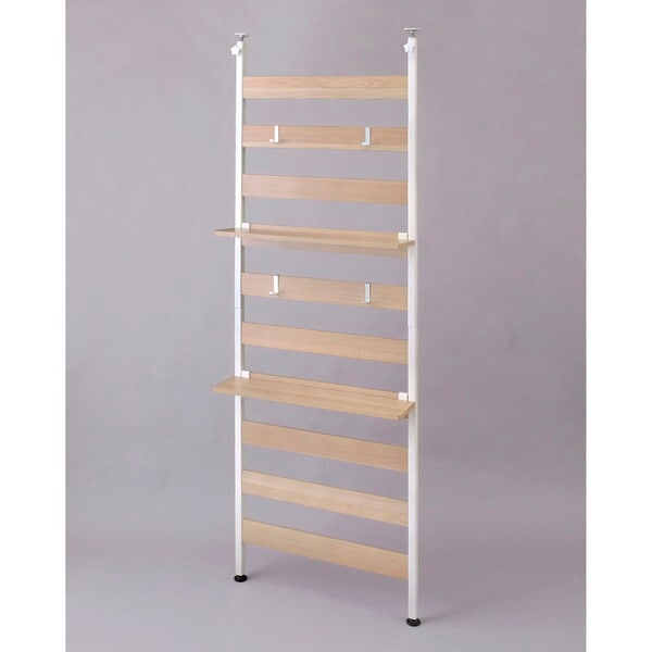 WLR-T66 ホワイト ウッドウォールラック棚付き メーカー直送