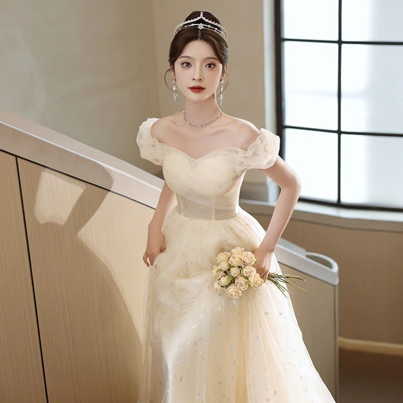 パーティードレス ドレス ワンピース イブニングドレスのスカートの女性 2024新しいシャンパンロングドレス 花嫁介添人ドレス 宴会オートクチュールイブニングドレスワンピース ドレス ワンピース 秋冬