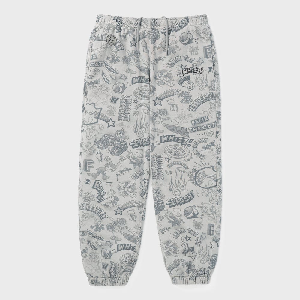 ディス・イズ・ネヴァー・ザット TNT フェリックス・グラフィティ・スウェットパンツグレー