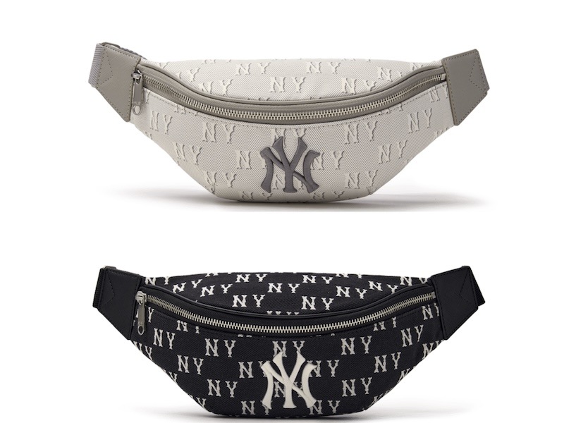 3AHSM014N韓国限定販売 男女共用 クラシック モノグラム ジャカード ウェストポーチ ニューヨークヤンキース
