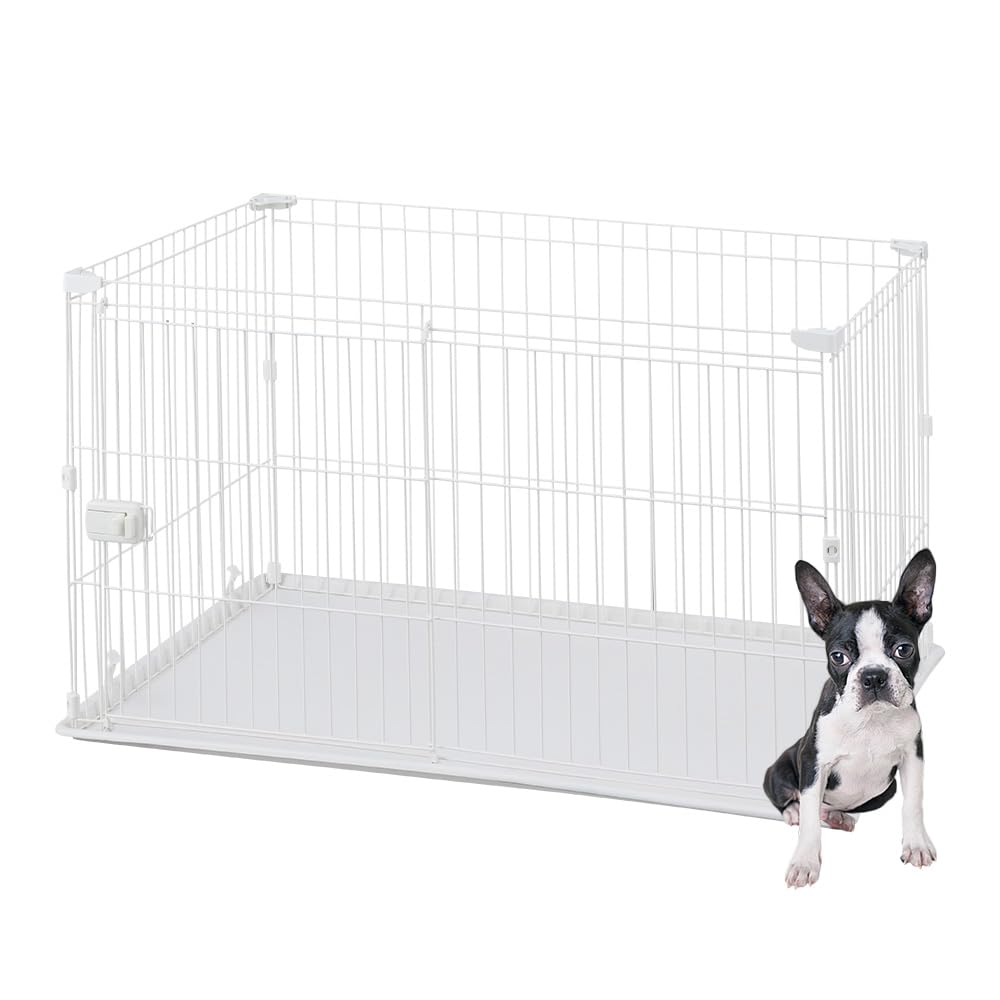 アイリスオーヤマ システムサークルトレー付き STS-1200T ホワイト 中型犬用 幅113×奥行79×高さ65.5cm