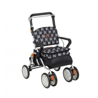 幸和製作所 テイコブ(TacaoF) レコルティII 北欧柄 シルバーカー ブラック SLT10-BK