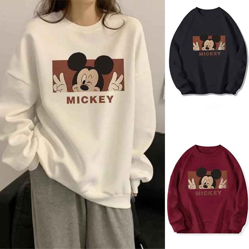 【2個買うと1個無料】新作大人気 ディズニー ミッキー トレーナー パーカー スウェット レディース プルオーバー 薄手/裏起毛 かわいい 秋冬 大きいサイズ 長袖tシャツ