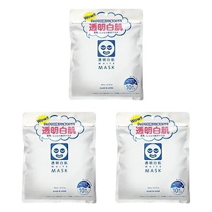 【3個セット】 透明白肌 ホワイトマスクN 10枚入3個 シートマスク フェイスマスク 美容液 化粧水 ホワイトパック パック 保湿パック 日焼け後 アフターサン セット 3個セット