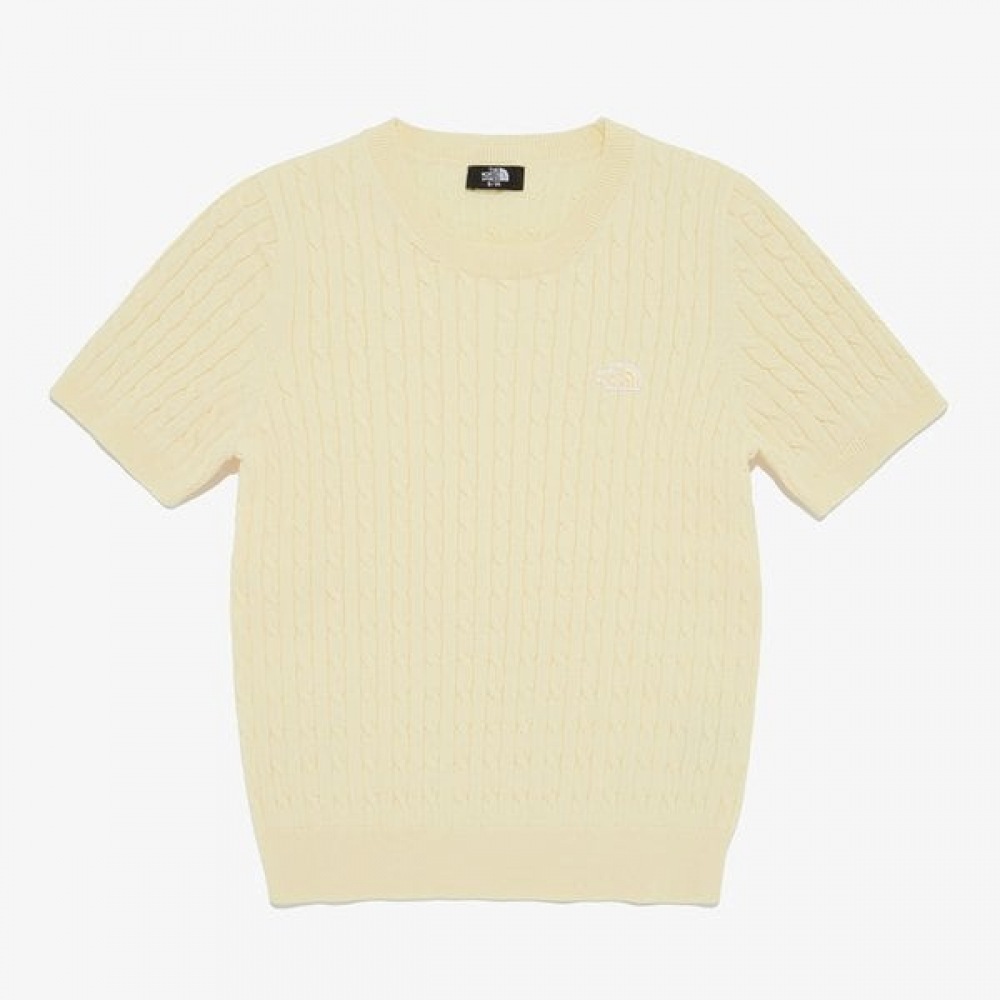 [ノースフェイス公式] NT7AR30B レディースホリデー半袖セーター_ライトイエロー