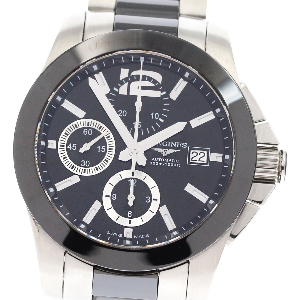 ロンジン LONGINES L3.661.4 コンクエスト クロノグラフ 自動巻き メンズ _878571【中古】