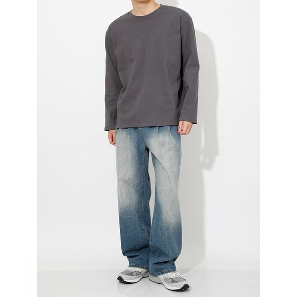 (ハリソン) ダブルタックワイドウォッシュデニムパンツ HA-1285 MONC1048