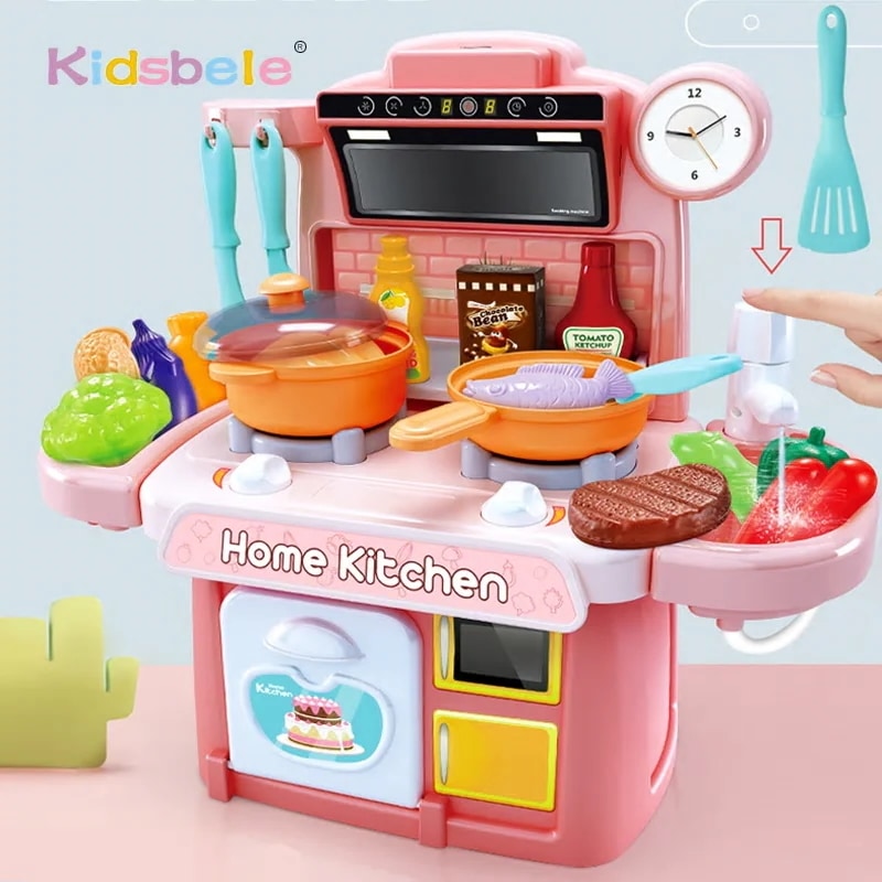 子供のキッチンのおもちゃシミュレーション食器知育玩具ミニふり再生役割女の子調理セット