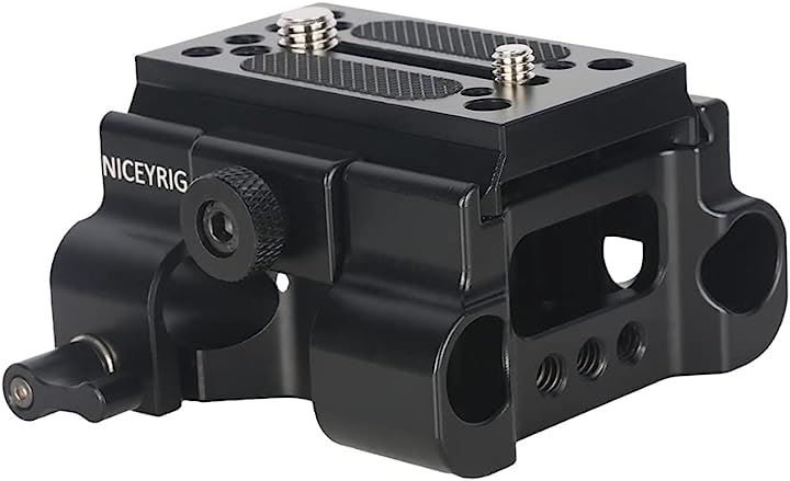 汎用ベースプレート クイックリリースカメラプレート 15mmロッドクランプ付き 1/4と3/8インチネジ穴付き ロッドサポート QRプレート 着脱容易( マンフロットタイプ対応) 6,949円