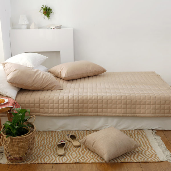 六日寝装プレーン純綿キルティングパッドスーパーシングル(SS)