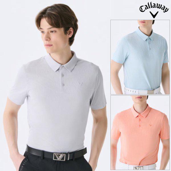 男性夏ジャカードY襟半袖Tシャツ(CMTY25M502)