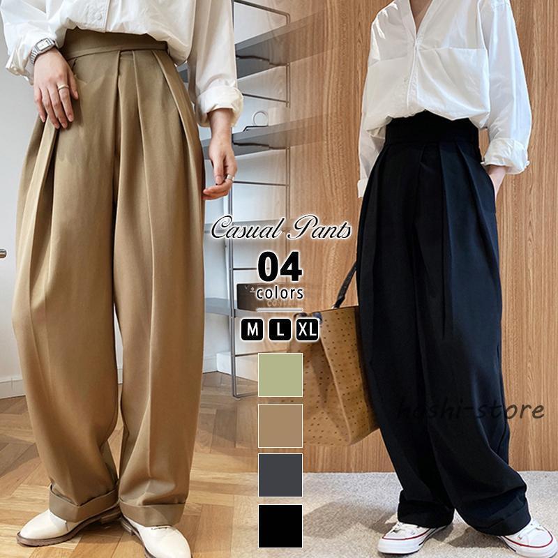 タイムセール タックワイドパンツ レディース ワイドパンツ ボトムス 体型カバー タックパンツ スラックス ハイウエスト 大きいサイズ ゆったり ワイド オフィス カジュアルタックワイドパンツ レディ 4,317円