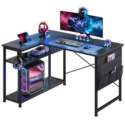 Maihail デスク 机 pcデスク パソコンデスク l字デスク 右棚左棚 幅99cm desk コ MAIHAIL ゲーミングデスク ゲームデスク パソコンデスク 机 PCデスク