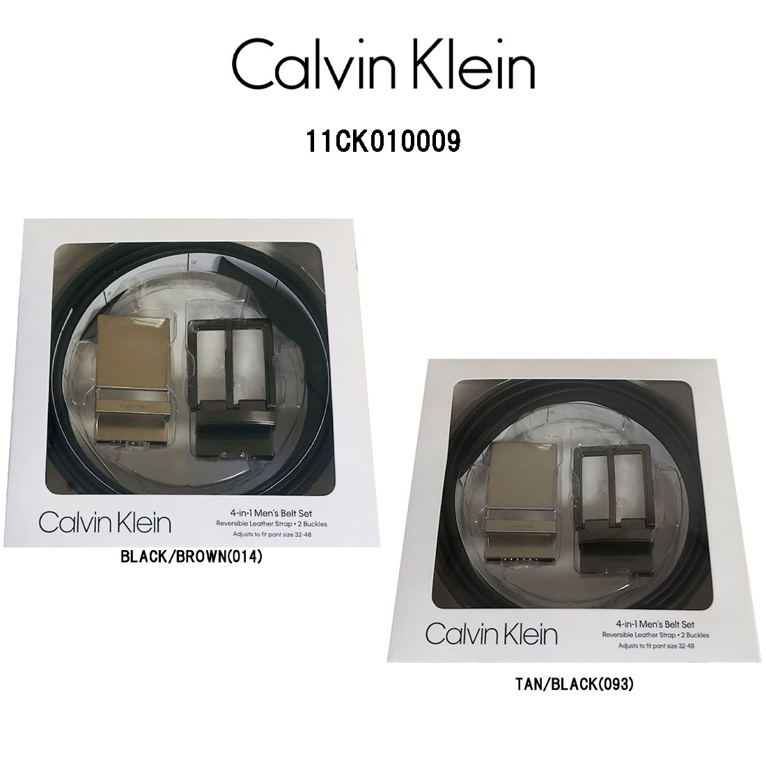Calvin Klein ck 革ベルト セット リバーシブル ビジネス レザー 本革 メンズ 11CK010009