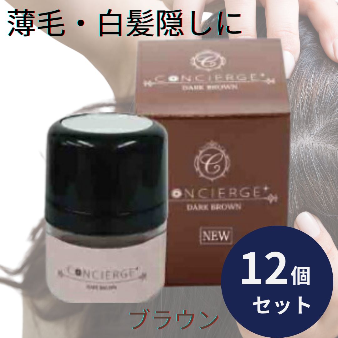 ヘアファンデーション ポンポン頭皮ファンデ ダークブラウン 12個セット ポンポン 薄毛 白髪隠し パウダー 白髪かくし ファンデーション 生え際 生え際薄毛隠し 白髪隠しに 白髪かくし