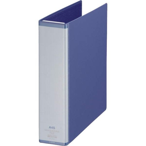 （まとめ買い）ライオン事務器 マガジンファイル ワイヤ式 A4タテ とじ厚50mm ワイヤ12本付 MF-53WC ブルー 158-45 [x3]